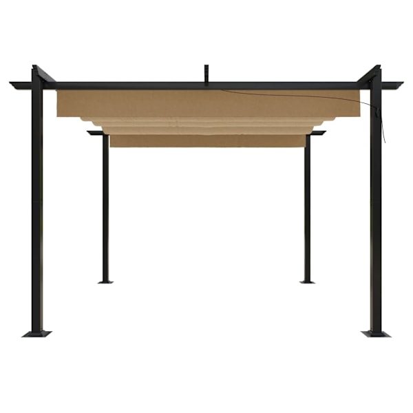 vidaXL Paviljong med infällbart tak 3x3 m taupe Taupe