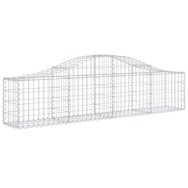 vidaXL Gabion bågformad 3 st 200x30x40/60 cm galvaniserat järn Silver