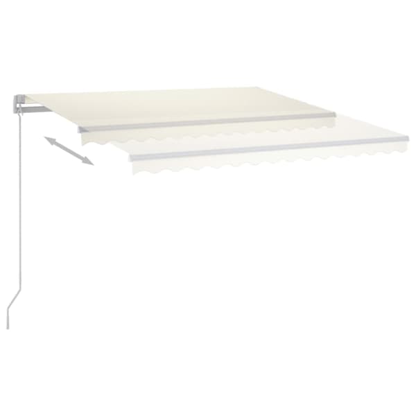 vidaXL Automatisk markis med vindsensor & LED 3,5x2,5 m gräddvit Creme