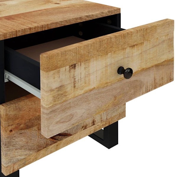 vidaXL Nattduksbord 2 st 40x33x46 cm massivt mangoträ Svart