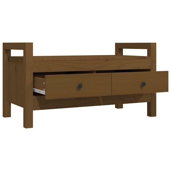 vidaXL Skobänk honungsbrun 80x40x43 cm massiv furu Brun