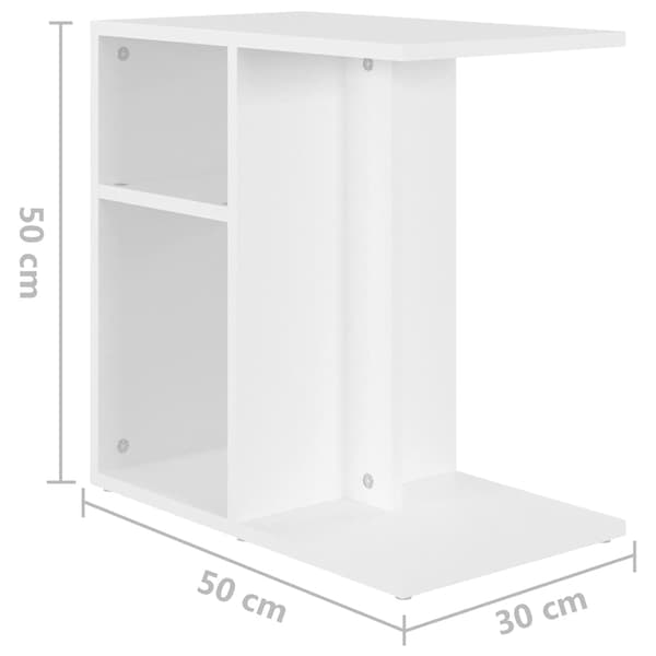 vidaXL Sidobord vit 50x30x50 cm konstruerat trä Vit