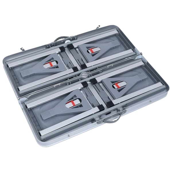 vidaXL Hopfällbart campingbord med 4 sitsar stål aluminium Silver