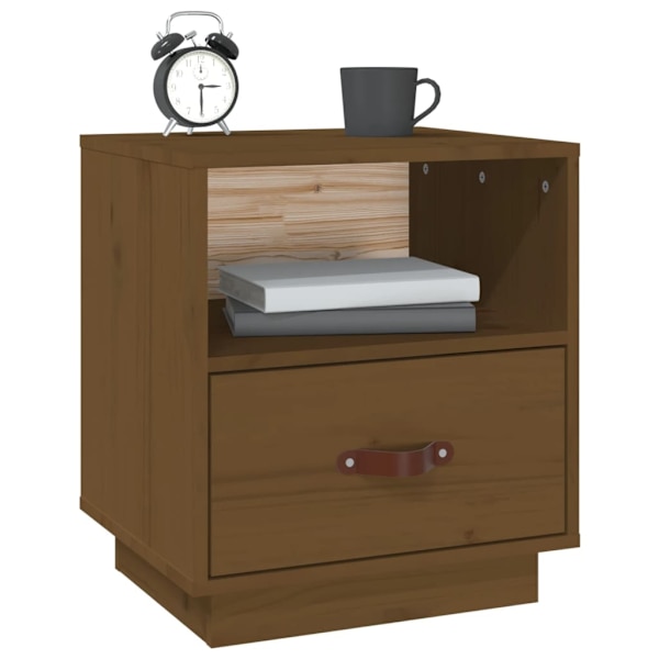 vidaXL Sängbord 2 st honungsbrun 40x34x45 cm massiv furu Brun