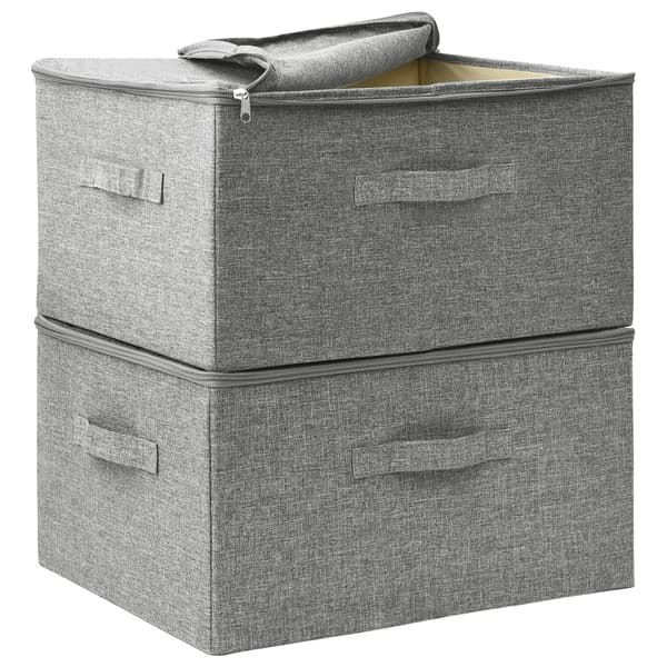 vidaXL Förvaringslåda 2 st tyg 43x34x23 cm grå grå