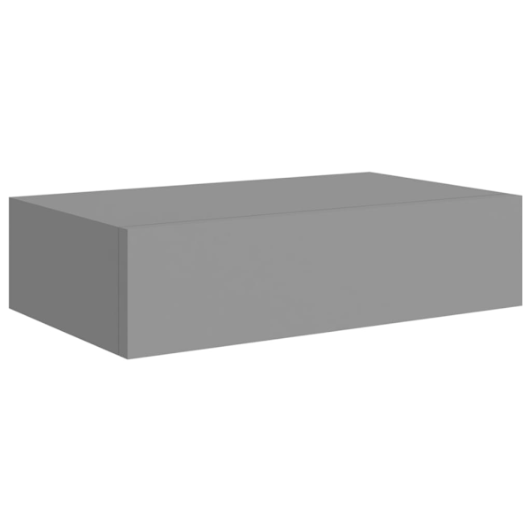 vidaXL Väggmonterad låda svart 40x23,5x10 cm MDF grå