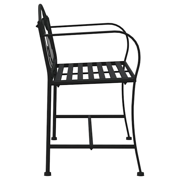 vidaXL Trädgårdsbänk 2-sits 104 cm svart stål Svart
