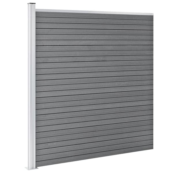 vidaXL Staketpanel WPC 1737x186 cm grå grå
