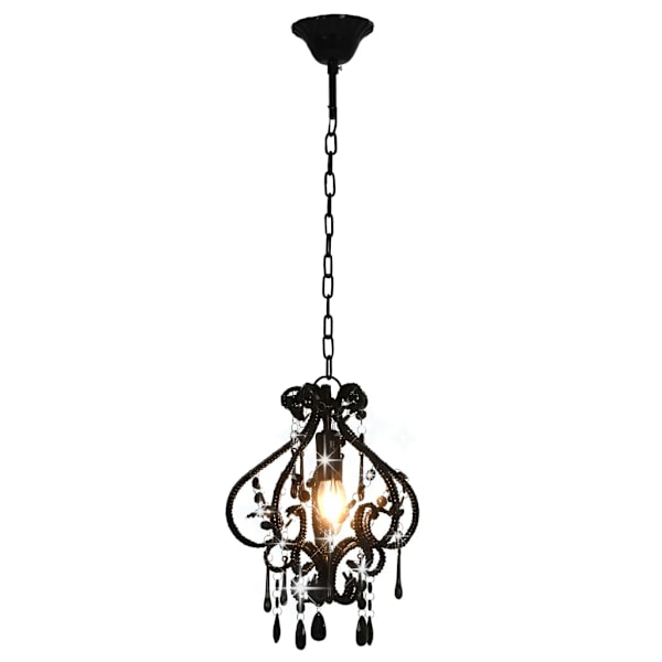 vidaXL Taklampa med pärlor svart rund E14 Svart