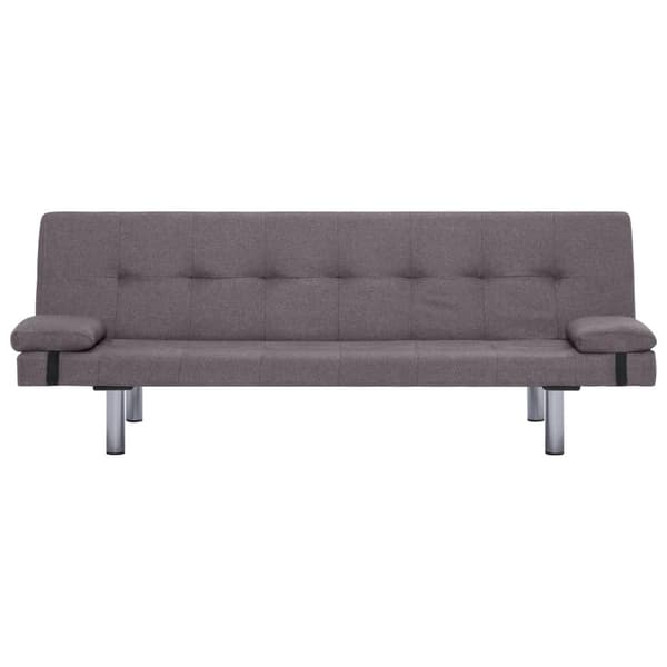 vidaXL Bäddsoffa med två kuddar taupe polyester Taupe
