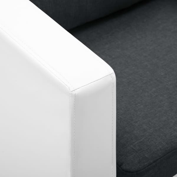vidaXL 3-sitssoffa i konstläder vit och mörkgrå Vit