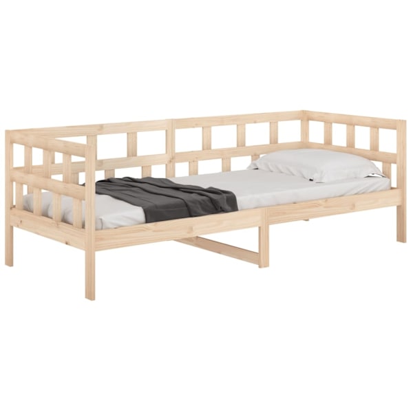 vidaXL Dagbädd massiv furu 90x200 cm Brun