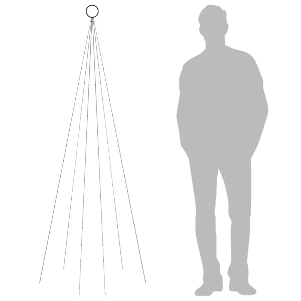 vidaXL Julgran på flaggstång varmvit 108 LEDs 180 cm Warm white