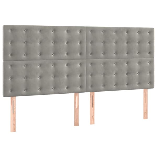 vidaXL Sängram utan madrass ljusgrå 140x190 cm sammet Grå