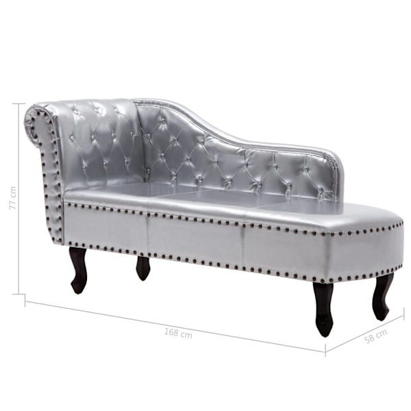 vidaXL Chesterfield divan silver Silver