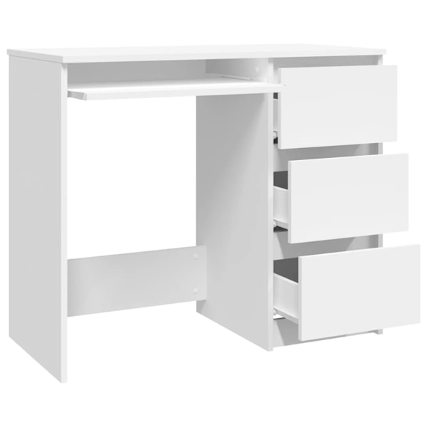 vidaXL Skrivbord vit 90x45x76 cm konstruerat trä Vit