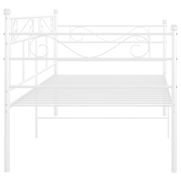 vidaXL Sängram bäddsoffa vit metall 90x200 cm Vit