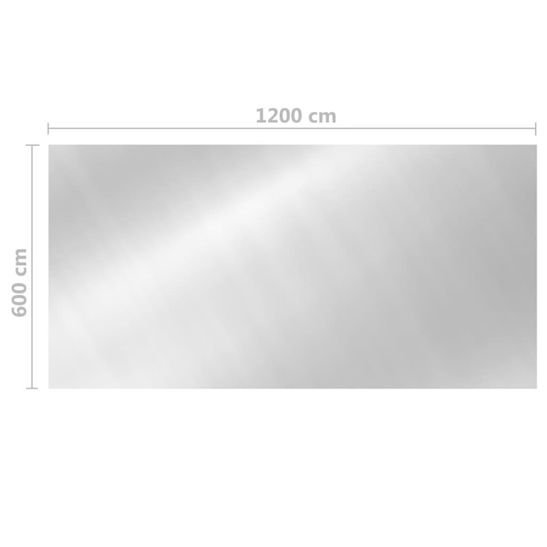 vidaXL Rektangulärt poolskydd 1200x600 cm PE silver Silver