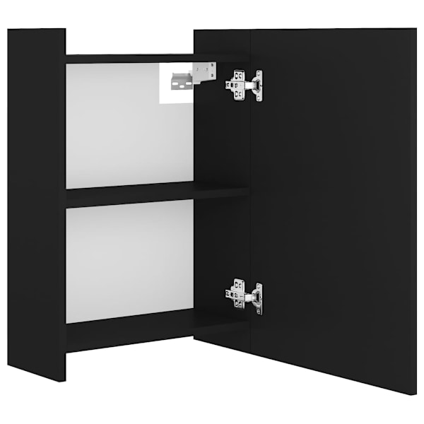 vidaXL Spegelskåp för badrum svart 62,5x20,5x64 cm konstruerat trä Svart