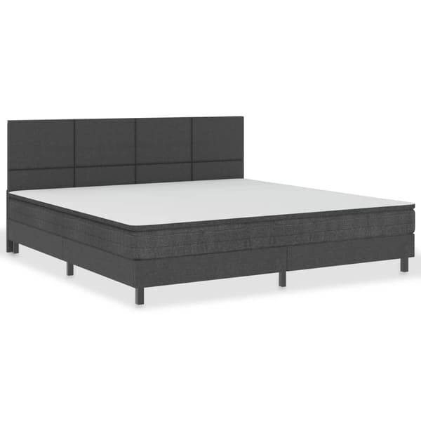 vidaXL Resårsäng mörkgrå tyg 200x200 cm grå