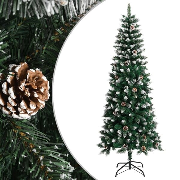 vidaXL Plastgran med fot grön 210 cm PVC Grön