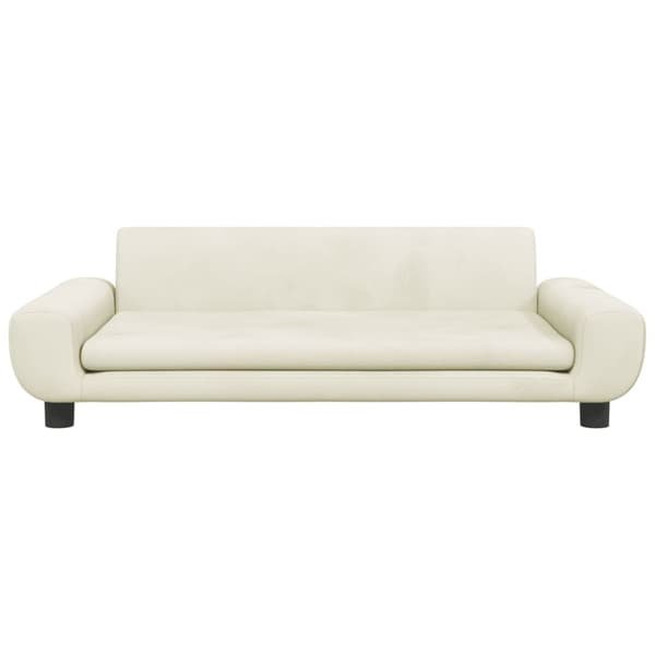 vidaXL Barnsoffa gräddvit 100x54x33 cm sammet Kräm