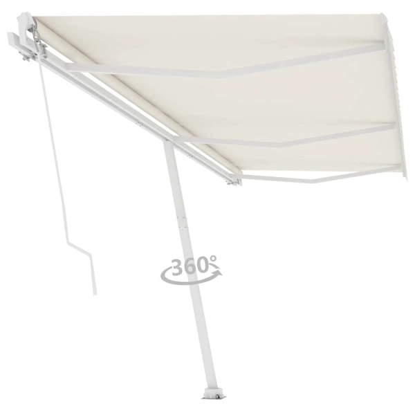 vidaXL Fristående markis manuellt infällbar 600x300 cm gräddvit Creme