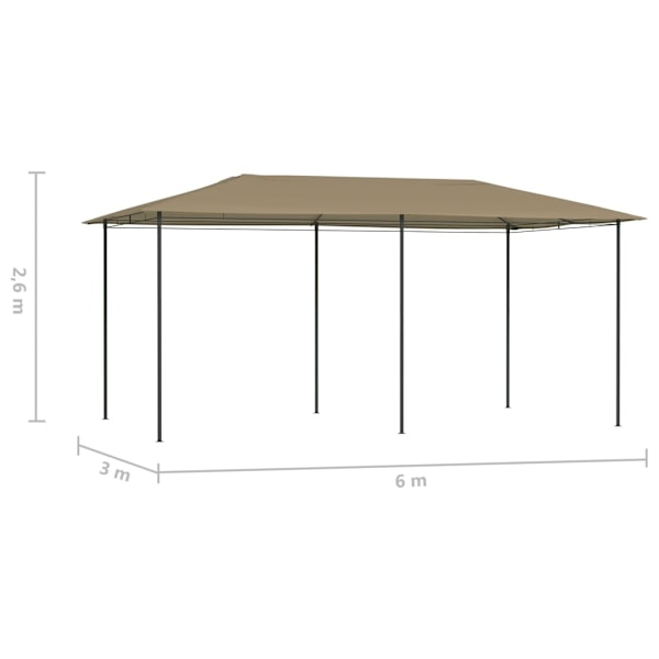 vidaXL Paviljong 3x6x2,6 m taupe 160 g/m² Taupe