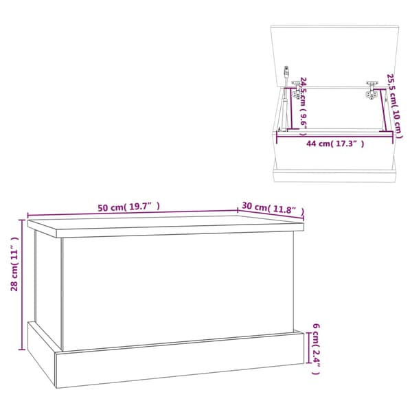 vidaXL Förvaringslåda vit 50x30x28 cm konstruerat trä Vit
