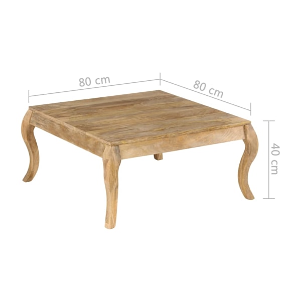vidaXL Soffbord 80x80x40 cm massivt mangoträ Brun