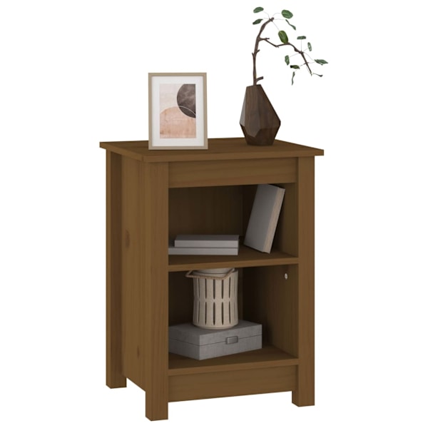vidaXL Sängbord honungsbrun 40x35x55 cm massiv furu Brun