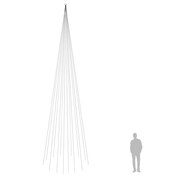 vidaXL Julgran på flaggstång kallvit 1134 LEDs 800 cm Kallvit