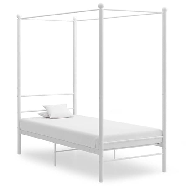 vidaXL Himmelsäng vit metall 90x200 cm Vit