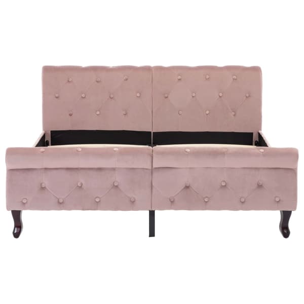 vidaXL Sängram rosa sammet 140x200 cm Rosa