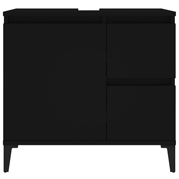 vidaXL Badrumsskåp svart 65x33x60 cm konstruerat trä Svart