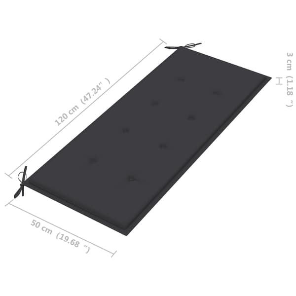 vidaXL Trädgårdsbänk med dyna 120 cm bambu Antracit