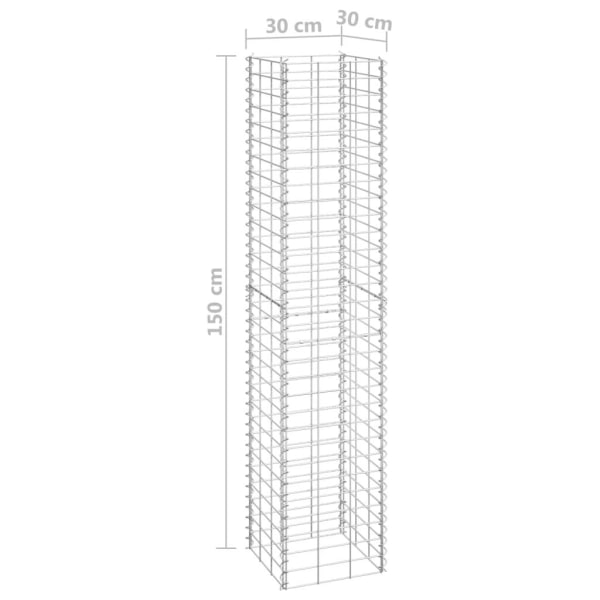 vidaXL Gabioner 4 st 30x30x50/100/150/200 cm järn Silver