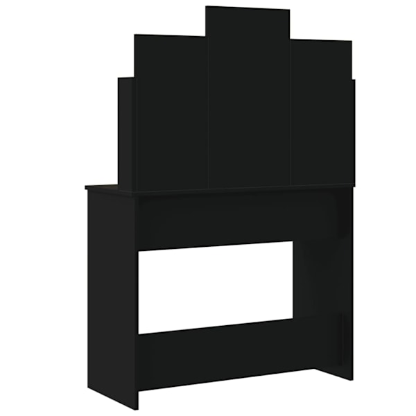 vidaXL Sminkbord med LED svart 96x40x142 cm Svart