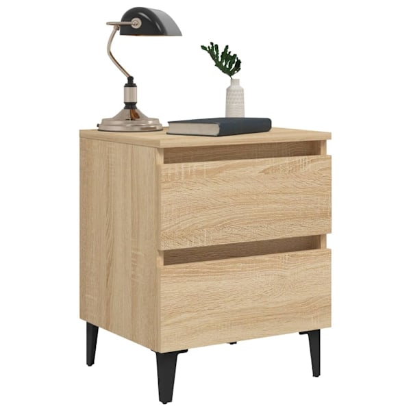 vidaXL Sängbord sonoma-ek 40x35x50 cm konstruerat trä Brun