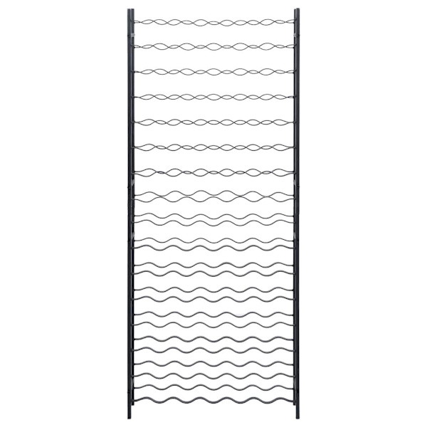 vidaXL Vinställ för 96 flaskor svart järn Svart