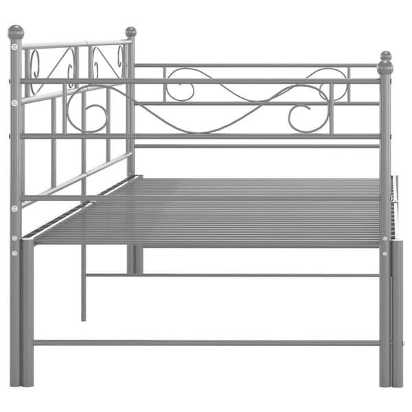 vidaXL Utdragbar sängram bäddsoffa grå metall 90x200 cm grå