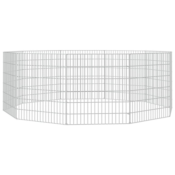 vidaXL Kaninhage 10 paneler 54x60 cm galvaniserat järn Silver