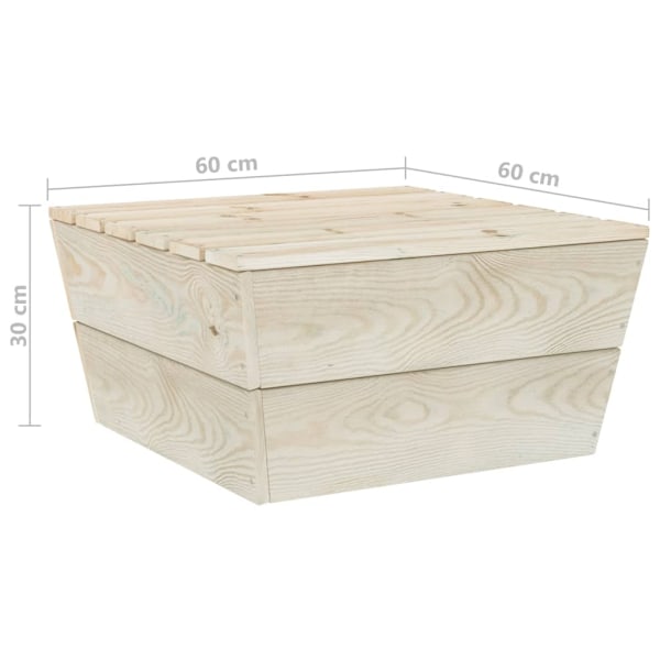 vidaXL Trädgårdsbord 60x60x30 cm impregnerat granträ Brun