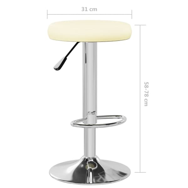 vidaXL Barstolar 2 st gräddvit konstläder Creme