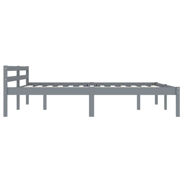 vidaXL Sängram grå massiv furu 160x200 cm grå