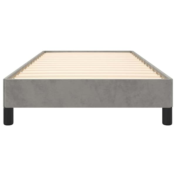 vidaXL Sängram utan madrass ljusgrå 90x200 cm sammet Grå