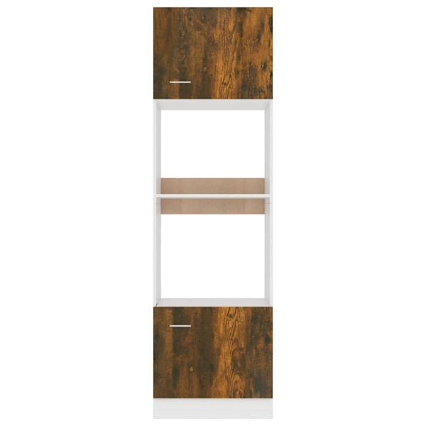 vidaXL Skåp för mikrovågsugn “Lyon” rökfärgad ek 60x57x207 cm Brun