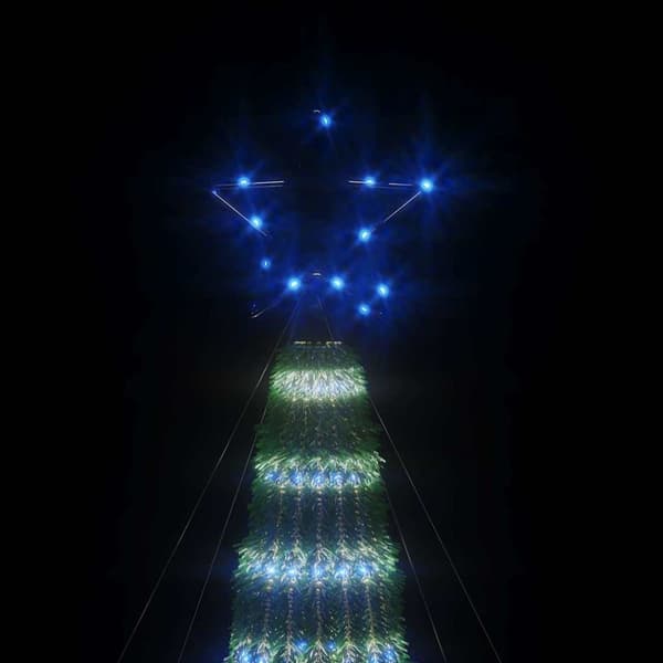 vidaXL LED julgran 339 LEDs blå 180 cm Blå