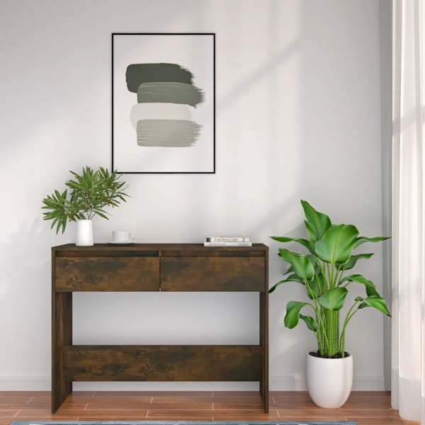 vidaXL Avlastningsbord rökfärgad ek 100x35x76,5 cm konstruerat trä Brun