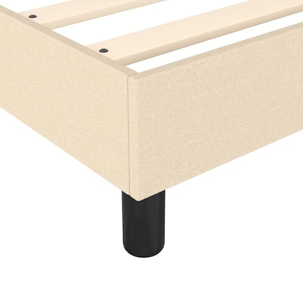 vidaXL Sängram utan madrass gräddvit 120x200 cm tyg Kräm